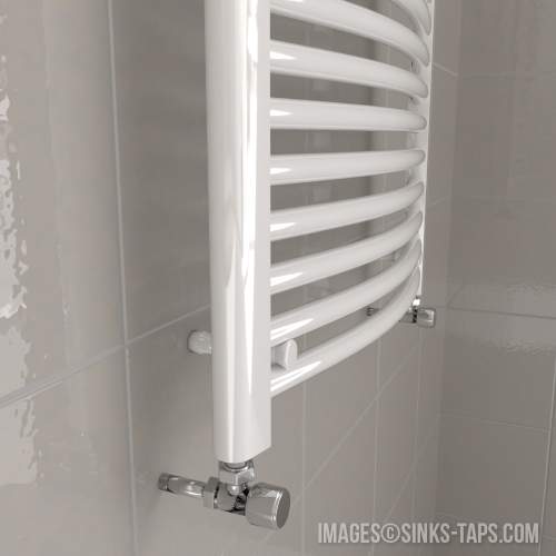 Kartell K-Rail White Curved Bar Heated Towel Rail