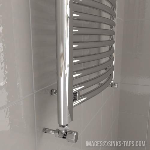 Kartell K-Rail Chrome Curved Bar Heated Towel Rail