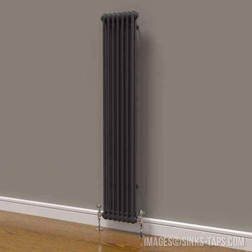 Kartell K-Rad Laser Klassic 2 Column Vertical Anthracite Radiator 335mm x 1800mm