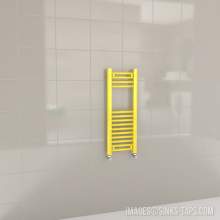 Kartell K-Rail Yellow Straight Bar Heated Towel Rail 300mm x 800mm