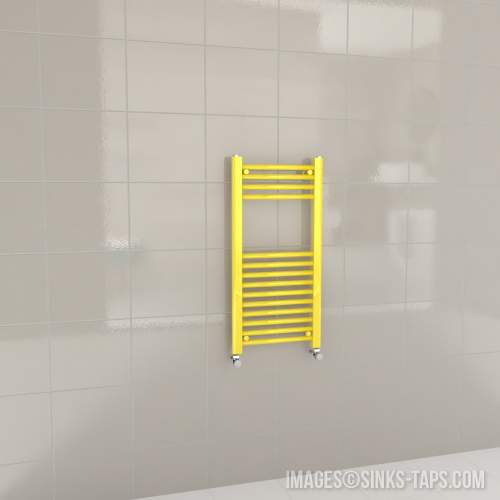 Kartell K-Rail Yellow Straight Bar Heated Towel Rail 400mm x 800mm