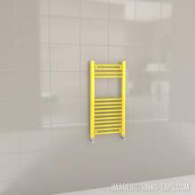 Kartell K-Rail Yellow Straight Bar Heated Towel Rail 400mm x 800mm