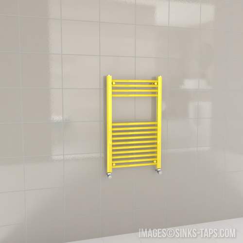 Kartell K-Rail Yellow Straight Bar Heated Towel Rail 500mm x 800mm