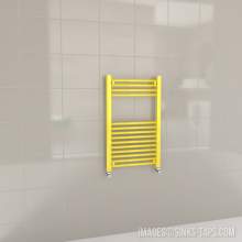 Kartell K-Rail Yellow Straight Bar Heated Towel Rail 500mm x 800mm