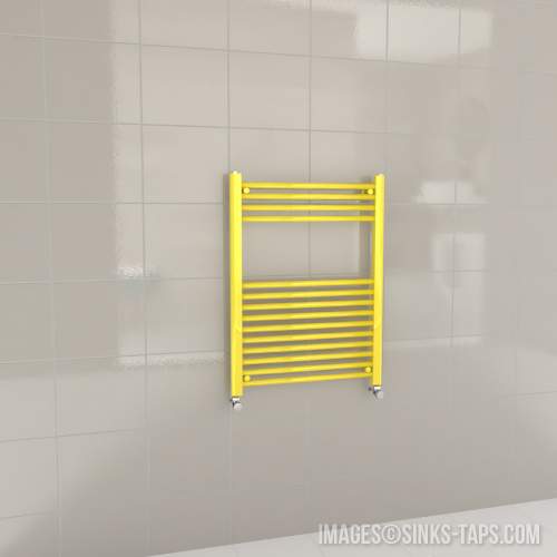 Kartell K-Rail Yellow Straight Bar Heated Towel Rail 600mm x 800mm