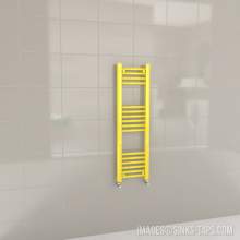 Kartell K-Rail Yellow Straight Bar Heated Towel Rail 300mm x 1000mm