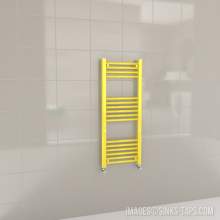 Kartell K-Rail Yellow Straight Bar Heated Towel Rail 400mm x 1000mm