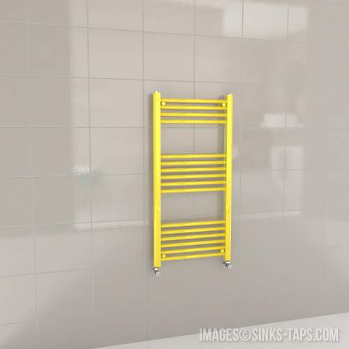 Kartell K-Rail Yellow Straight Bar Heated Towel Rail 500mm x 1000mm