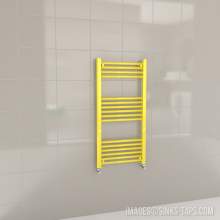 Kartell K-Rail Yellow Straight Bar Heated Towel Rail 500mm x 1000mm