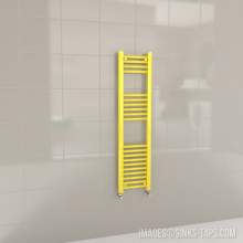 Kartell K-Rail Yellow Straight Bar Heated Towel Rail 300mm x 1200mm