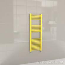 Kartell K-Rail Yellow Straight Bar Heated Towel Rail 400mm x 1200mm