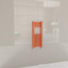 Kartell K-Rail Orange Straight Bar Heated Towel Rail 300mm x 800mm