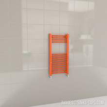 Kartell K-Rail Orange Straight Bar Heated Towel Rail 400mm x 800mm