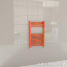 Kartell K-Rail Orange Straight Bar Heated Towel Rail 500mm x 800mm