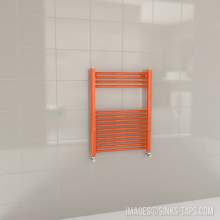 Kartell K-Rail Orange Straight Bar Heated Towel Rail 600mm x 800mm