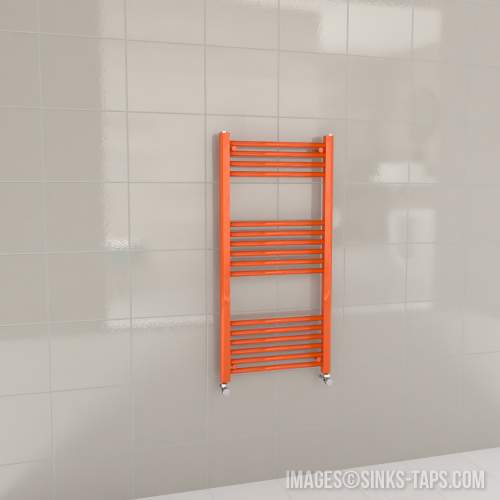 Kartell K-Rail Orange Straight Bar Heated Towel Rail 500mm x 1000mm