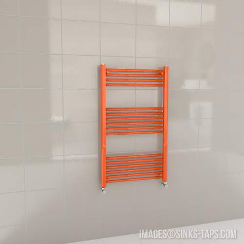 Kartell K-Rail Orange Straight Bar Heated Towel Rail 600mm x 1000mm