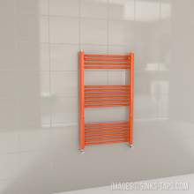 Kartell K-Rail Orange Straight Bar Heated Towel Rail 600mm x 1000mm