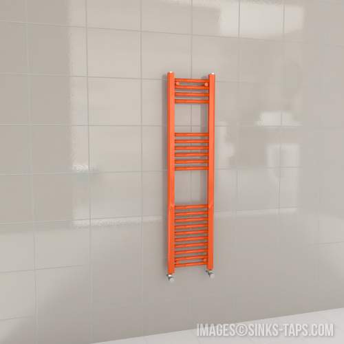 Kartell K-Rail Orange Straight Bar Heated Towel Rail 300mm x 1200mm