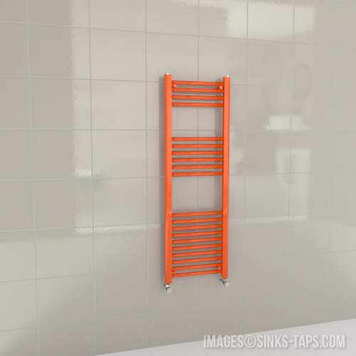 Kartell K-Rail Orange Straight Bar Heated Towel Rail 400mm x 1200mm