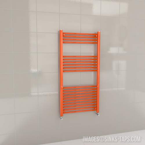 Kartell K-Rail Orange Straight Bar Heated Towel Rail 600mm x 1200mm