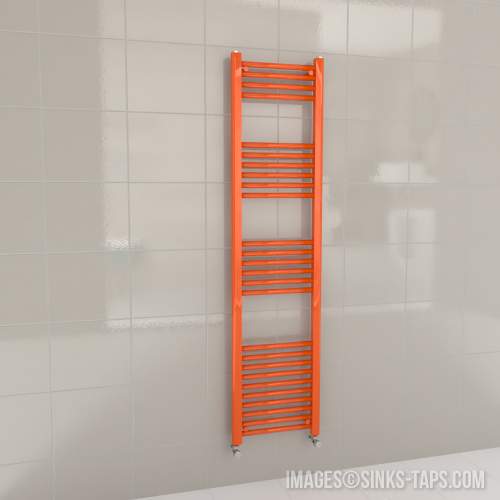Kartell K-Rail Orange Straight Bar Heated Towel Rail 400mm x 1600mm