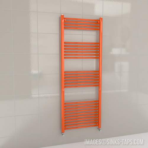 Kartell K-Rail Orange Straight Bar Heated Towel Rail 600mm x 1600mm