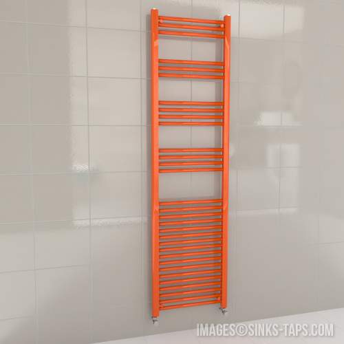 Kartell K-Rail Orange Straight Bar Heated Towel Rail 500mm x 1800mm