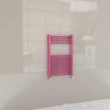 Kartell K-Rail Magenta Straight Bar Heated Towel Rail 500mm x 800mm