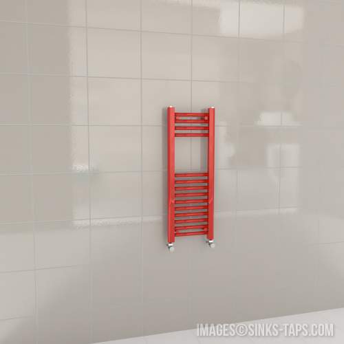 Kartell K-Rail Red Straight Bar Heated Towel Rail 300mm x 800mm