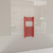 Kartell K-Rail Red Straight Bar Heated Towel Rail 400mm x 800mm