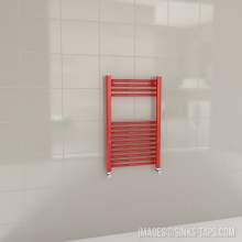 Kartell K-Rail Red Straight Bar Heated Towel Rail 500mm x 800mm