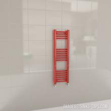 Kartell K-Rail Red Straight Bar Heated Towel Rail 300mm x 1000mm