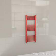 Kartell K-Rail Red Straight Bar Heated Towel Rail 400mm x 1000mm