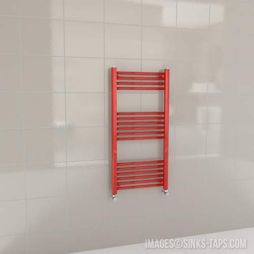 Kartell K-Rail Red Straight Bar Heated Towel Rail 500mm x 1000mm