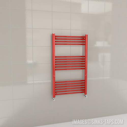 Kartell K-Rail Red Straight Bar Heated Towel Rail 600mm x 1000mm