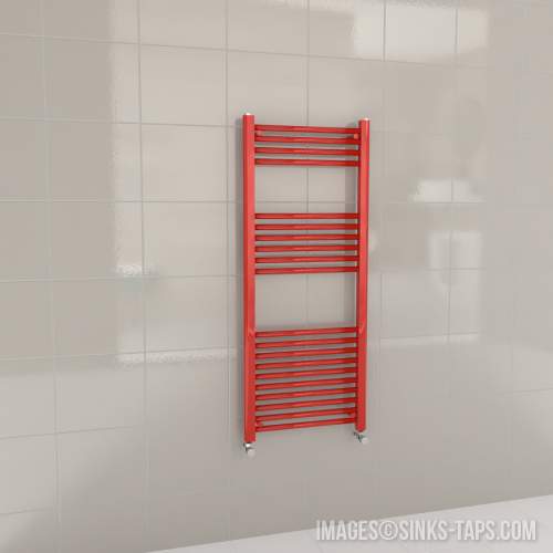 Kartell K-Rail Red Straight Bar Heated Towel Rail 500mm x 1200mm