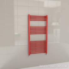 Kartell K-Rail Red Straight Bar Heated Towel Rail 600mm x 1200mm