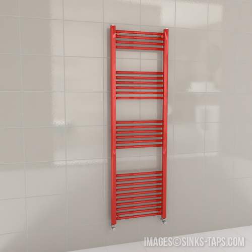 Kartell K-Rail Red Straight Bar Heated Towel Rail 500mm x 1600mm