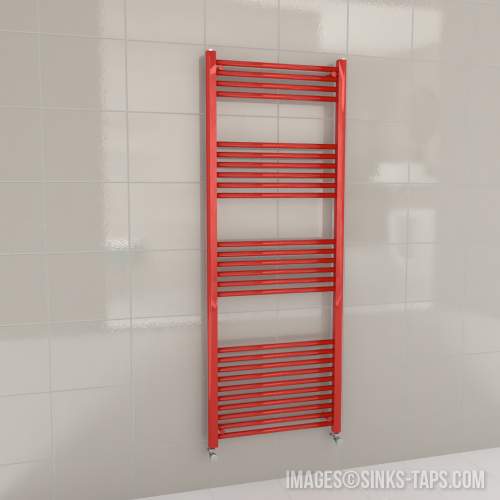 Kartell K-Rail Red Straight Bar Heated Towel Rail 600mm x 1600mm