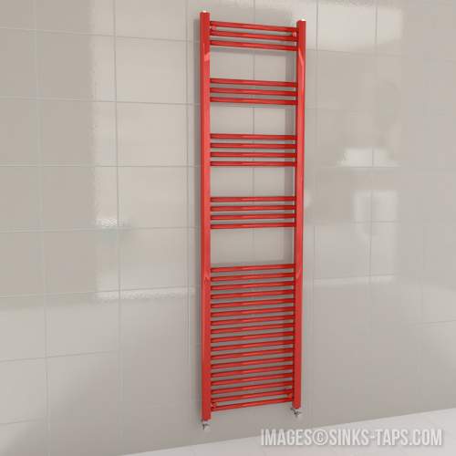 Kartell K-Rail Red Straight Bar Heated Towel Rail 500mm x 1800mm