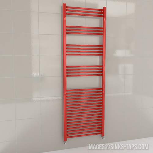 Kartell K-Rail Red Straight Bar Heated Towel Rail 600mm x 1800mm