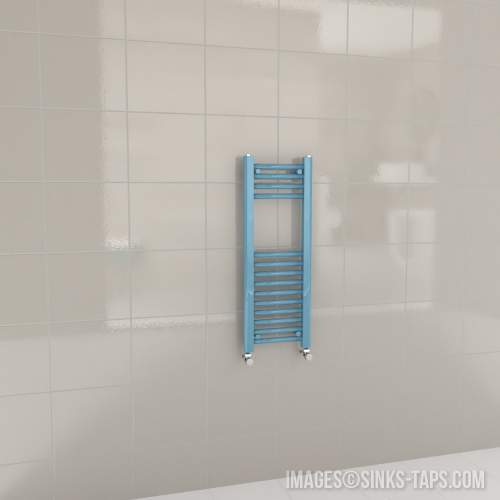 Kartell K-Rail Light Blue Straight Bar Heated Towel Rail 300mm x 800mm