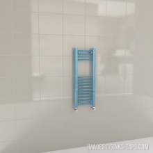 Kartell K-Rail Light Blue Straight Bar Heated Towel Rail 300mm x 800mm