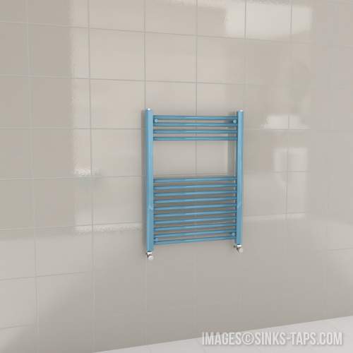 Kartell K-Rail Light Blue Straight Bar Heated Towel Rail 600mm x 800mm