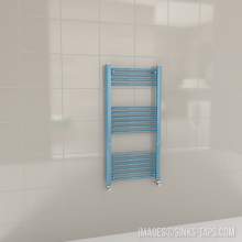 Kartell K-Rail Light Blue Straight Bar Heated Towel Rail 500mm x 1000mm