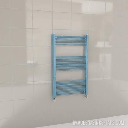 Kartell K-Rail Light Blue Straight Bar Heated Towel Rail 600mm x 1000mm