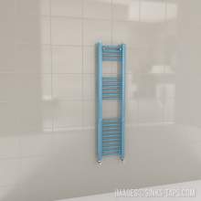 Kartell K-Rail Light Blue Straight Bar Heated Towel Rail 300mm x 1200mm