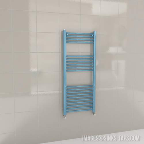 Kartell K-Rail Light Blue Straight Bar Heated Towel Rail 500mm x 1200mm