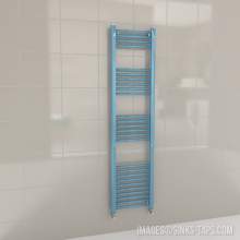 Kartell K-Rail Light Blue Straight Bar Heated Towel Rail 400mm x 1600mm